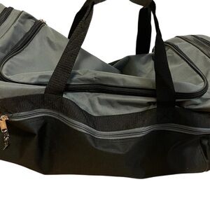 Black and Gray Sports Duffle Bag with Shoulder Strap Size Large